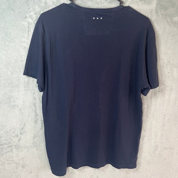 John Varvatos Star USA Mens Navy Blue Short Sleeve Rows of Stars Graphic T-Shirt - Picture 2 of 9